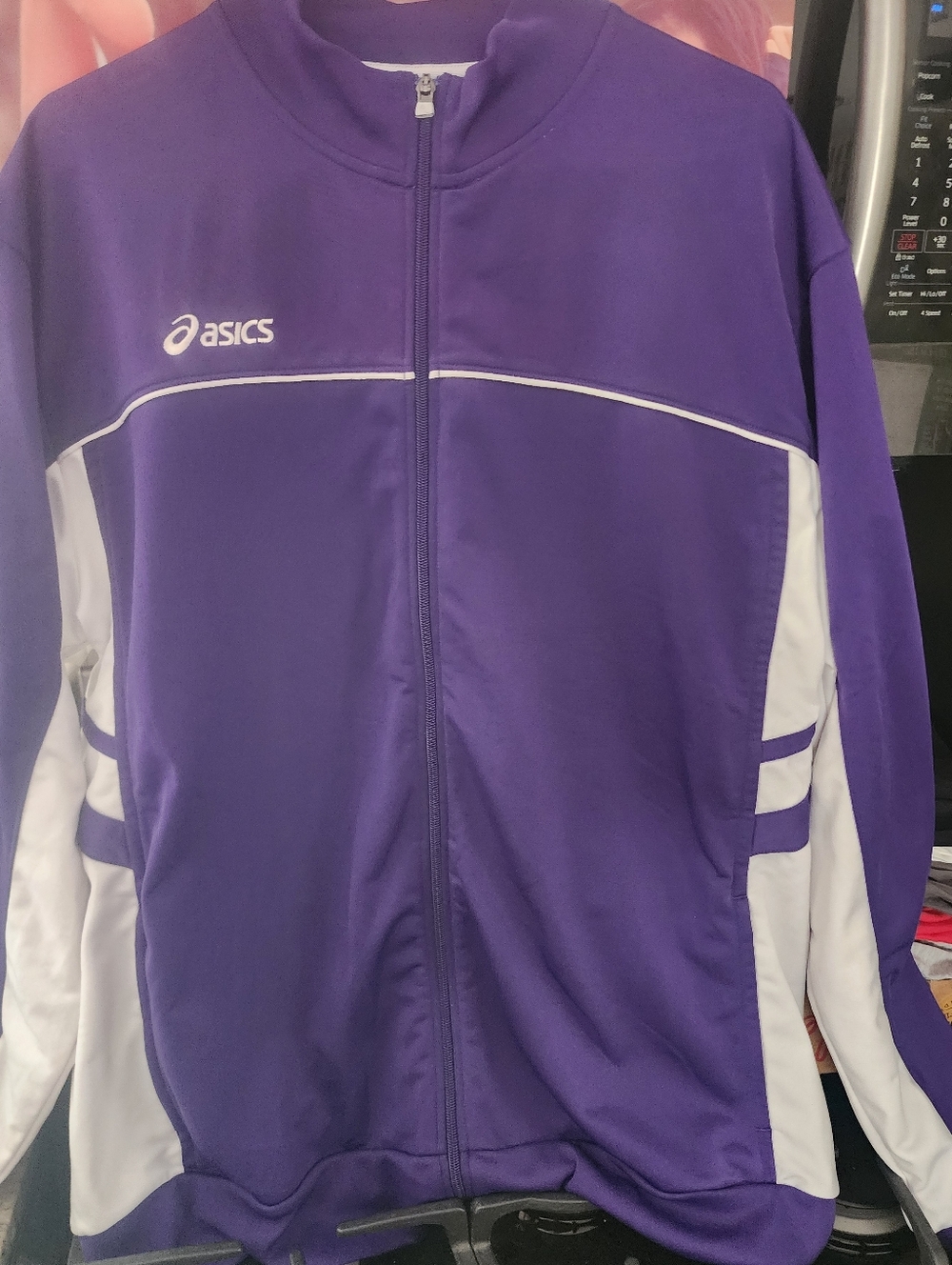 Asics Purple and White Track Jacket with Full Zip